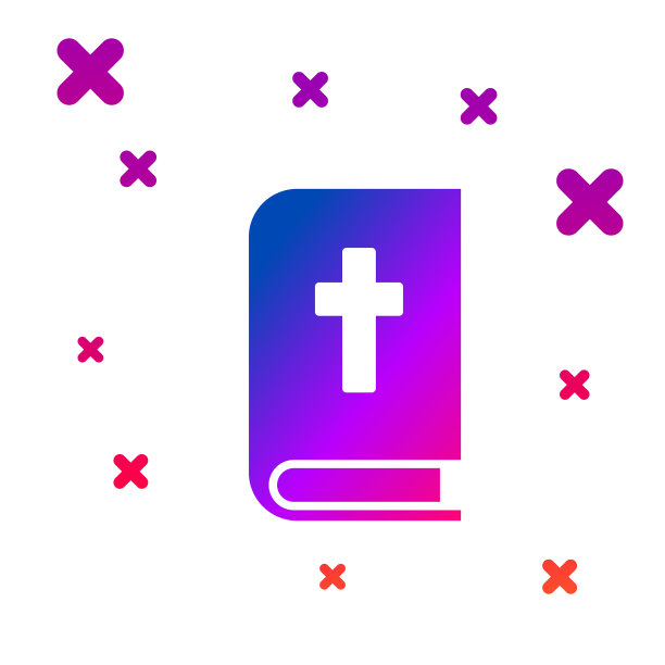 彩色圣经书的图标孤立在白色图片下载