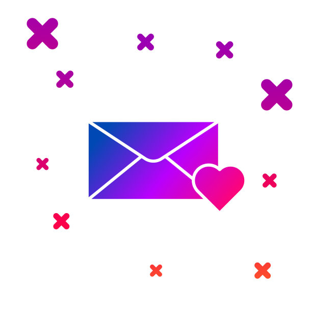 彩色信封与8月图标孤立在白色图片下载