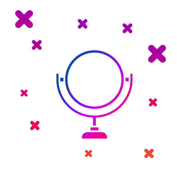 彩色圆妆镜图标孤立在白色图片下载