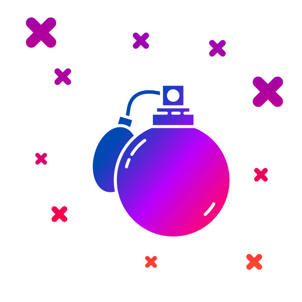 彩色香水图标孤立在白色背景8图片下载