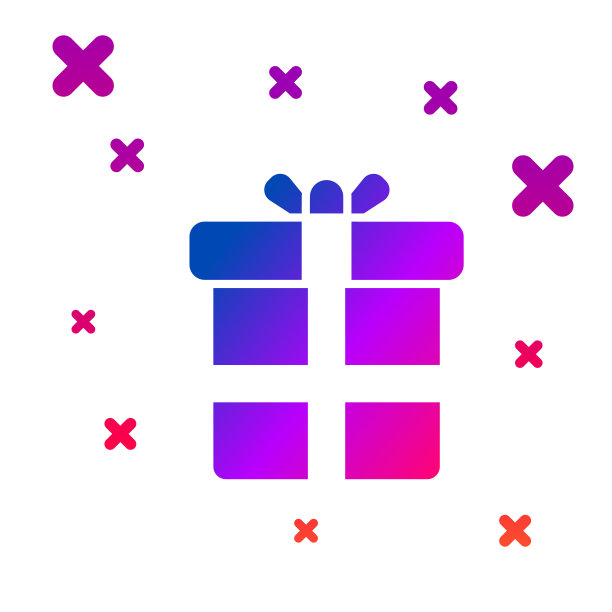 彩色礼盒图标孤立在白色背景图片下载