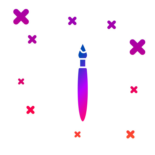 颜色油漆刷图标隔离在白色图片下载