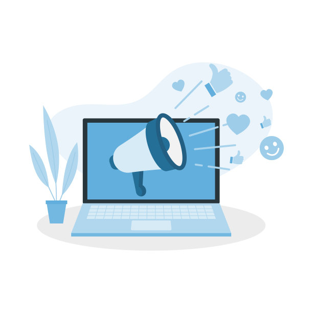 数字营销的概念。个人品牌推广，社交网络传播，病毒式内容。图片下载