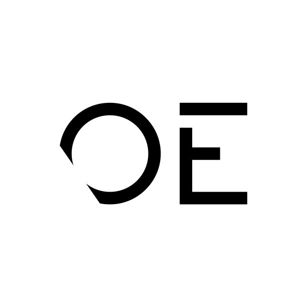 最初简单的字母oe标志设计模板图片下载