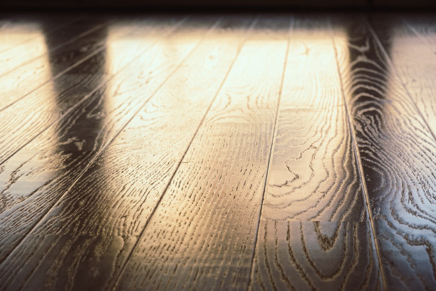 带有反射窗光的木地板图片下载