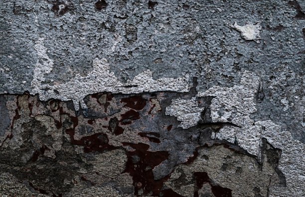 详细的近距离观察老化的混凝土墙裂缝和许多结构图片下载