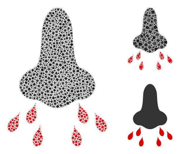 粗糙的鼻子感染图标拼贴图片下载