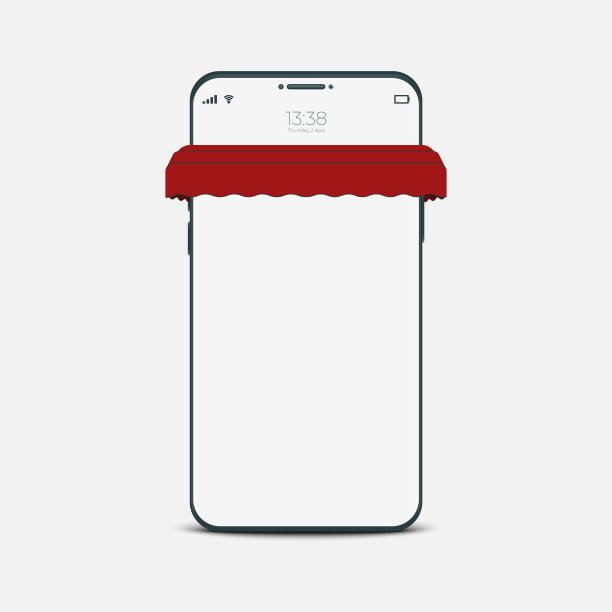 移动模型模板与屋顶设置。网上购物与移动应用技术。图片下载