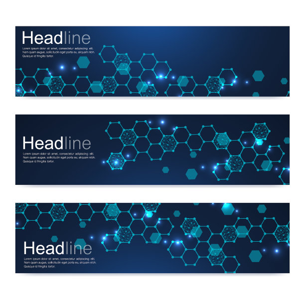 科学设置现代横幅DNA图片下载