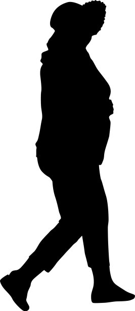 黑色剪影的女人站在白色的人图片下载