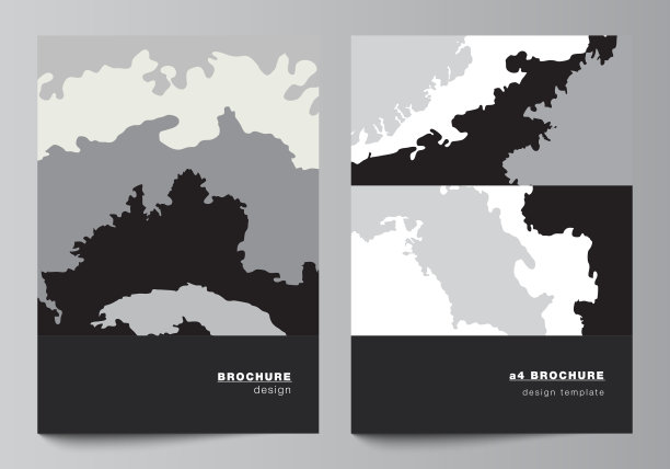 矢量布局的A4封面模型设计模板的宣传册，传单布局，小册子，封面设计，书籍设计，宣传册封面。景观背景装饰，半色调图案grunge质感。图片下载