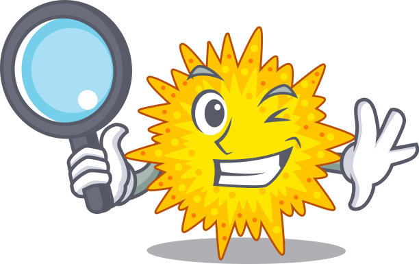 聪明的侦探支原体吉祥物和工具图片下载