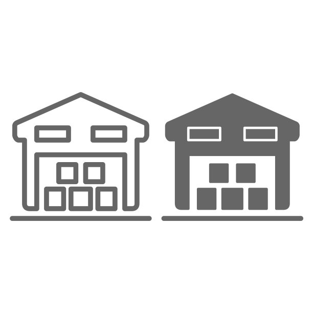 仓储线和立体图标物流标志图片下载