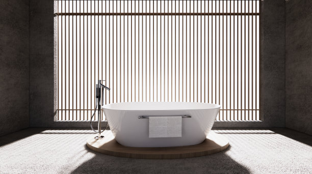 白色背景上的浴场。三维渲染图片下载