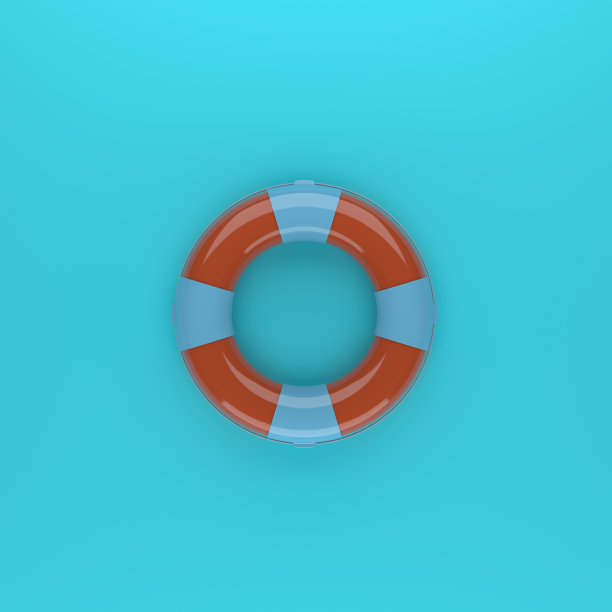 红色和蓝色救生带孤立在白色背景图片下载