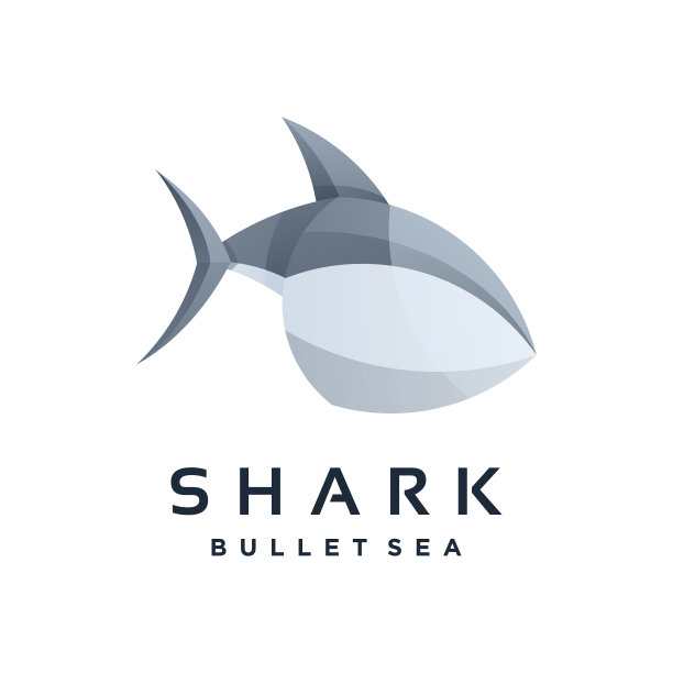 标志鲨鱼渐变彩色风格图片下载