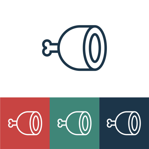 带有火腿的线性矢量图标图片下载