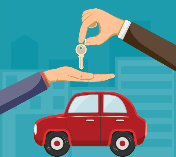 卖方汽车经销商给买方钥匙图片下载