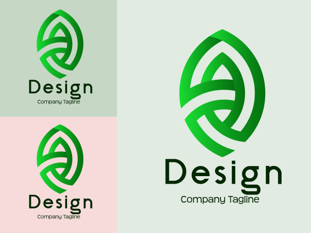 创意绿色标志设计，图标和符号矢量插图图片下载