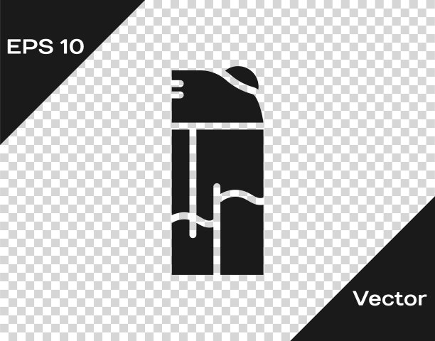 黑色打火机图标孤立在透明的背景。向量图片下载