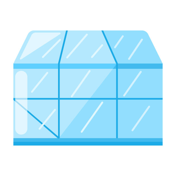 温室在平面设计孤立在白色背景。玻璃屋的迹象。V图片下载