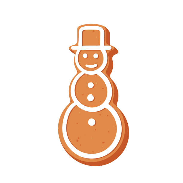 新年或圣诞节的姜饼。用糖霜装饰的雕刻人物。矢量股票平面插图孤立在白色背景图片下载