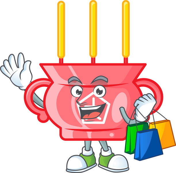 一个快乐富有的中国香捧着购物袋图片下载