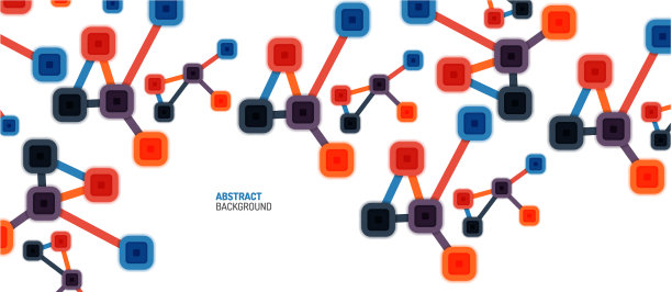 抽象的正方形网点连接方式图片下载