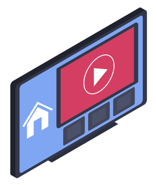 现代科技智能电视界面上的屏幕图片下载