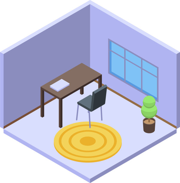 房间客房管理图标等距风格图片下载