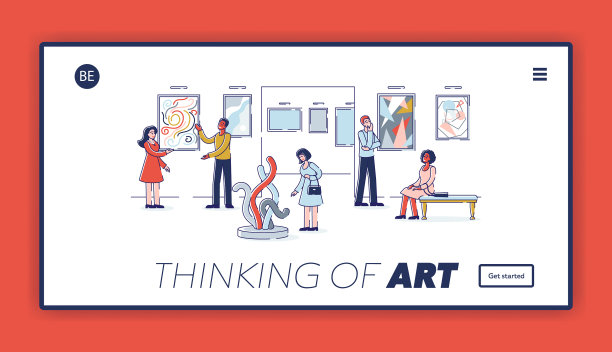 现代艺术概念网站登陆页面组图片下载