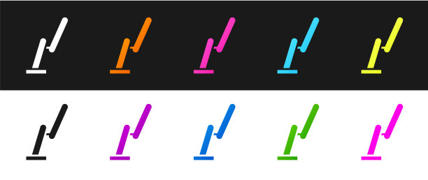 设置挡风玻璃刮水器图标隔离在黑色和图片下载