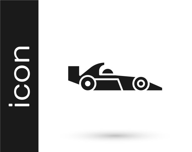 灰色一级方程式赛车图标孤立在白色图片下载