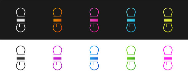 设置攀爬绳图标隔离在黑色和白色图片下载