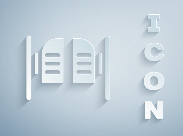 剪纸老西方摆动沙龙门图标图片下载