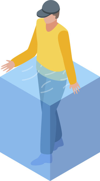 男人家洪水灾害图标等距风格图片下载