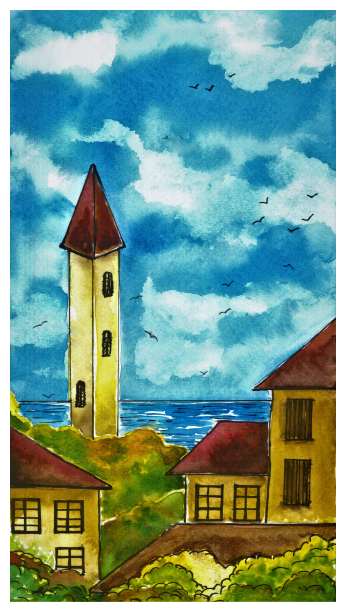 水彩画/房子图片下载