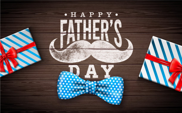 快乐父亲节贺卡设计点缀图片下载