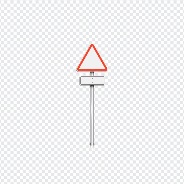 现实的绿色路标与透明图片下载
