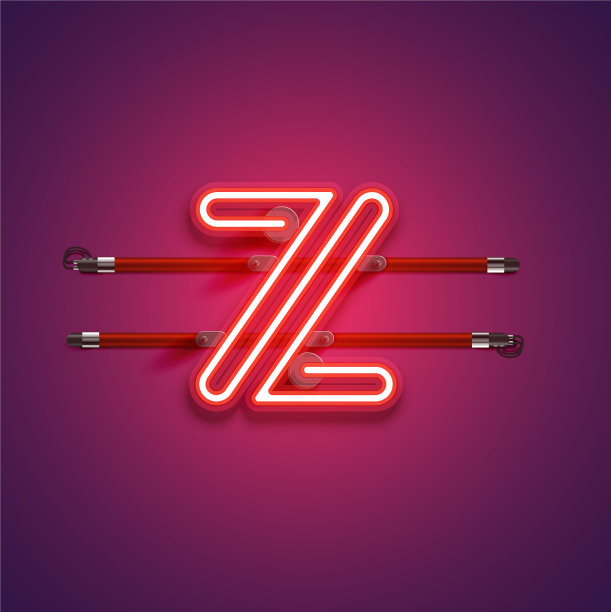 紫色的高细节霓虹灯字符图片下载