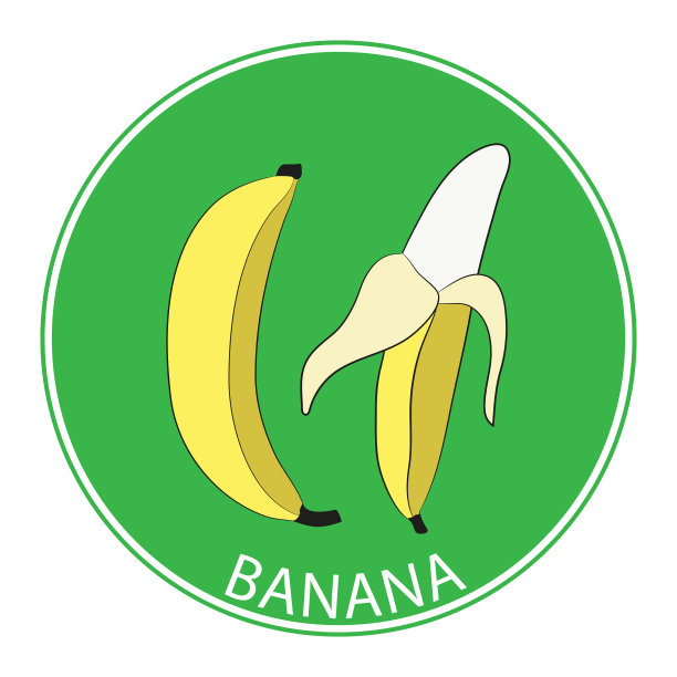 甜熟香蕉标志设计为标志绘制图片下载