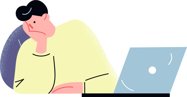 年轻人觉得做电脑工作很累图片下载