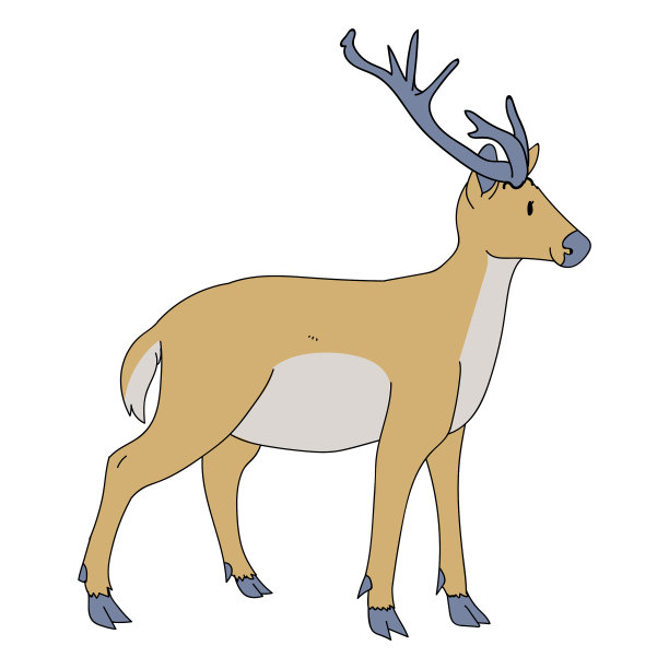 可爱的法国农舍鹿clipart图片下载