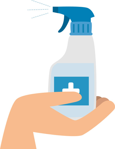 手用瓶喷洒消毒剂隔离图标图片下载