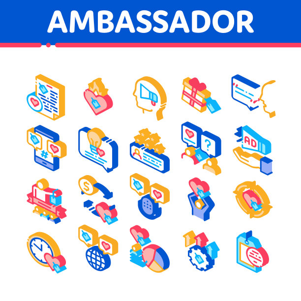 大使创意等距图标集图片下载