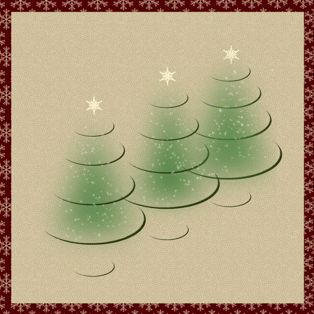圣诞祝福上画三棵圣诞树图片下载