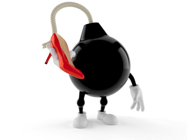 炸弹人物拿着高跟鞋图片下载