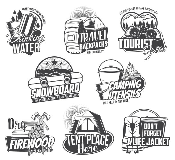 旅游和露营的图标图片下载