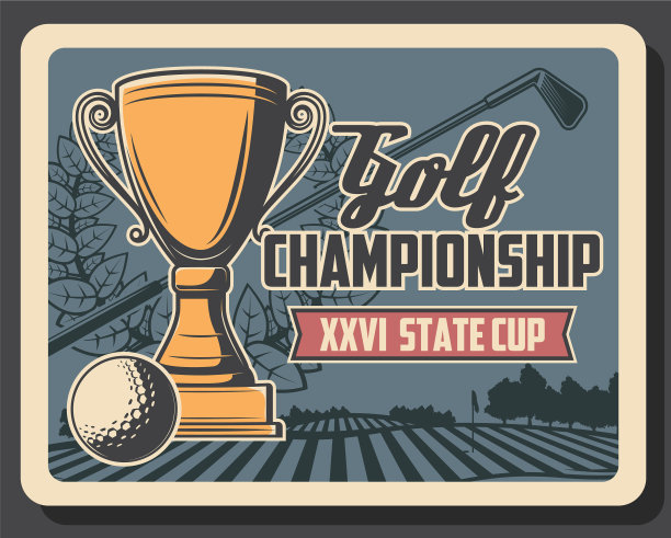 高尔夫球冠军杯和球桂冠图片下载