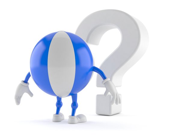 沙滩球人物看着问号符号图片下载